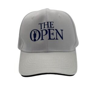 The Open Championship Golf White w/Blue Claret Jug Logo Adjustable Baseball Cap